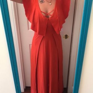 Sexy Orange Slit dress!